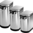 simplehuman 25 Liter, 27 lb / 12.2 kg Medium Pet Food Storage Container for Dog Food, Cat Food, and Bird Feed, Brushed Stainless Steel