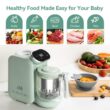 Chefhandy Baby Food Maker, 5 in 1 Baby Food Processor with Steaming Basket, Auto Cooking & Grinding (Green)