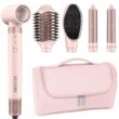 MESCOMB 5 in 1 High-Speed Hot Air Styler - Professional Frizz-Free Blow Dryer Brush - Curl, Volumize, Straighten with Travel Bag