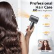 Hair Dryer, 160000 RPM Professional High-Speed Blow Dryer 500 Millions Negative Ionic Care Hair Dryer, Gray Hair Dryer, 160000 RPM Professional High-Speed Blow Dryer 500 Millions Negative Ionic Care Hair Dryer, Gray