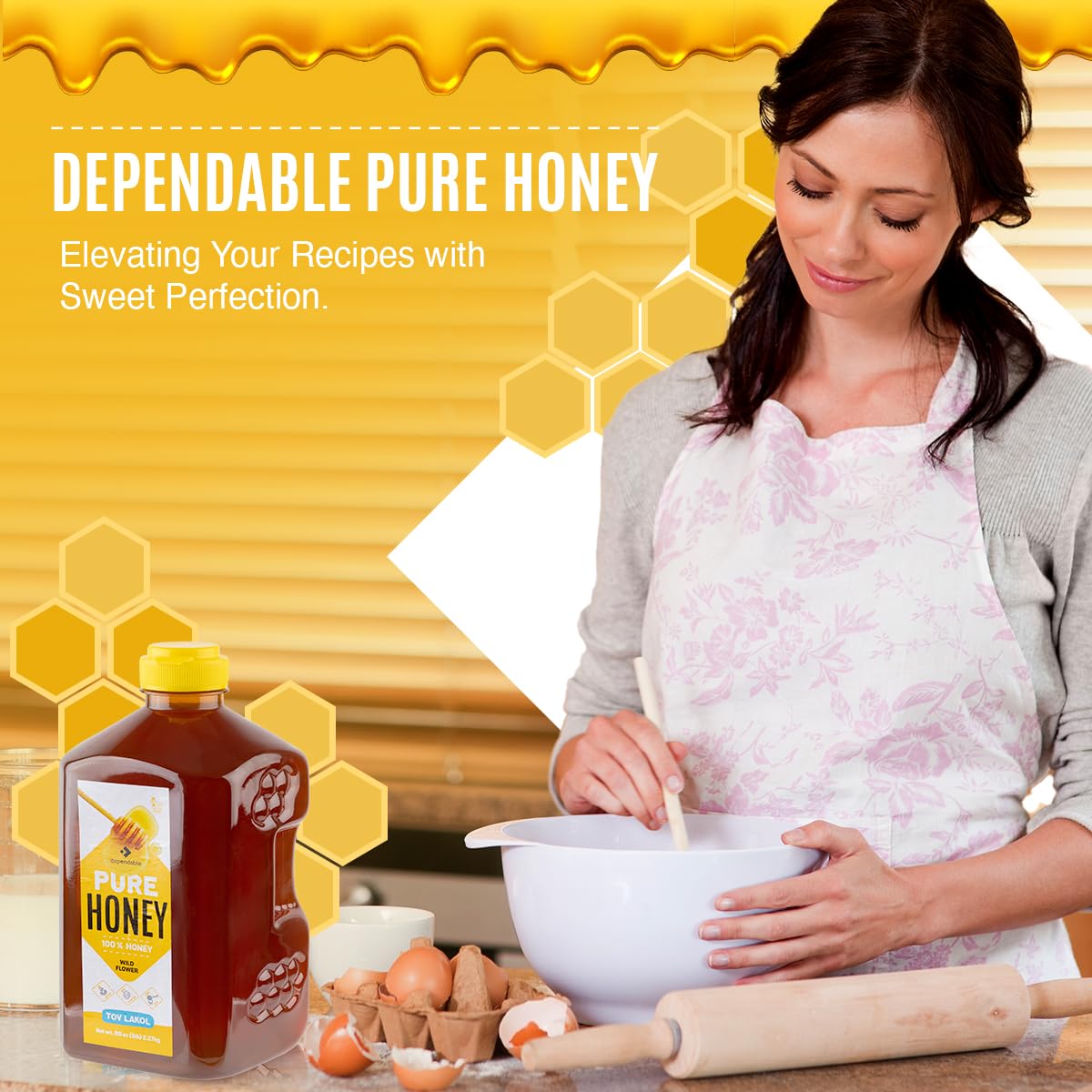 Dependable Food Raw Honey - 5 Lb. - Squeeze Bottle - 100% Pure, Raw, All Natural, Wildflower Honey - Hive to Bottle - 80 oz Dependable Food Raw Honey - 5 Lb. - Squeeze Bottle - 100% Pure, Raw, All Natural, Wildflower Honey - Hive to Bottle - 80 oz - Image 6