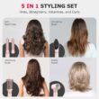 MESCOMB 5 in 1 High-Speed Hot Air Styler - Professional Frizz-Free Blow Dryer Brush - Curl, Volumize, Straighten with Travel Bag