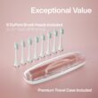 Aquasonic Vibe Series Ultra, Whitening Toothbrush, ADA Accepted Electric Toothbrush - 8 Brush Heads & Travel Case