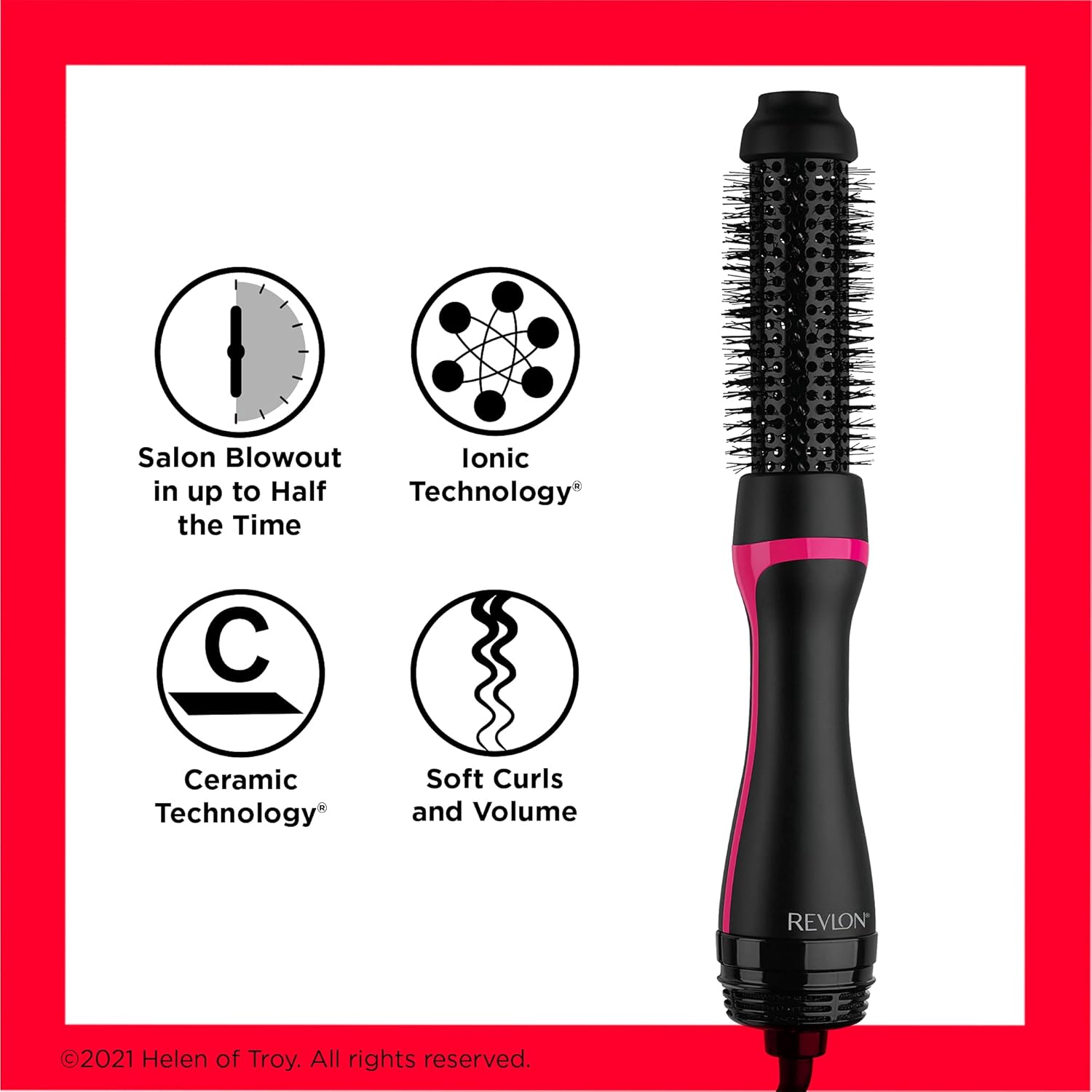 REVLON One-Step Root Booster Round Blow Dryer Brush and Hair Styler, Boost Roots, 1 ½ inch Barrel (Black) REVLON One-Step Root Booster Round Blow Dryer Brush and Hair Styler, Boost Roots, 1 ½ inch Barrel (Black) - Image 4