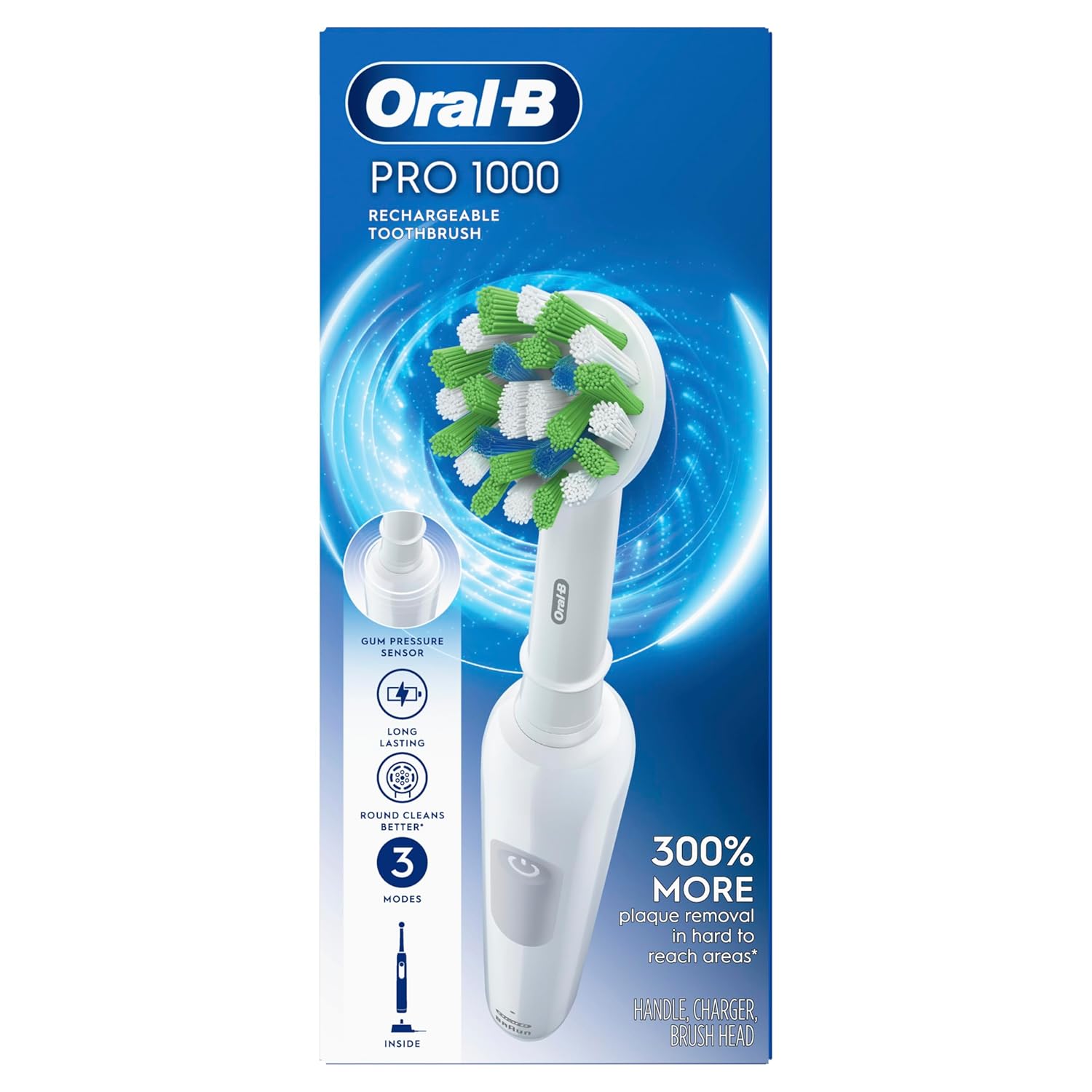 Oral-B Pro 1000 Rechargeable Electric Toothbrush, White Oral-B Pro 1000 Rechargeable Electric Toothbrush, White - Image 3