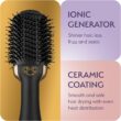 OMOteam Professional Blowout Hair Dryer Brush, Black Gold Dryer and Volumizer, Hot Air Brush for Women, 75MM Oval Shape (Black Gold)