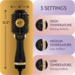 OMOteam Professional Blowout Hair Dryer Brush, Black Gold Dryer and Volumizer, Hot Air Brush for Women, 75MM Oval Shape (Black Gold)