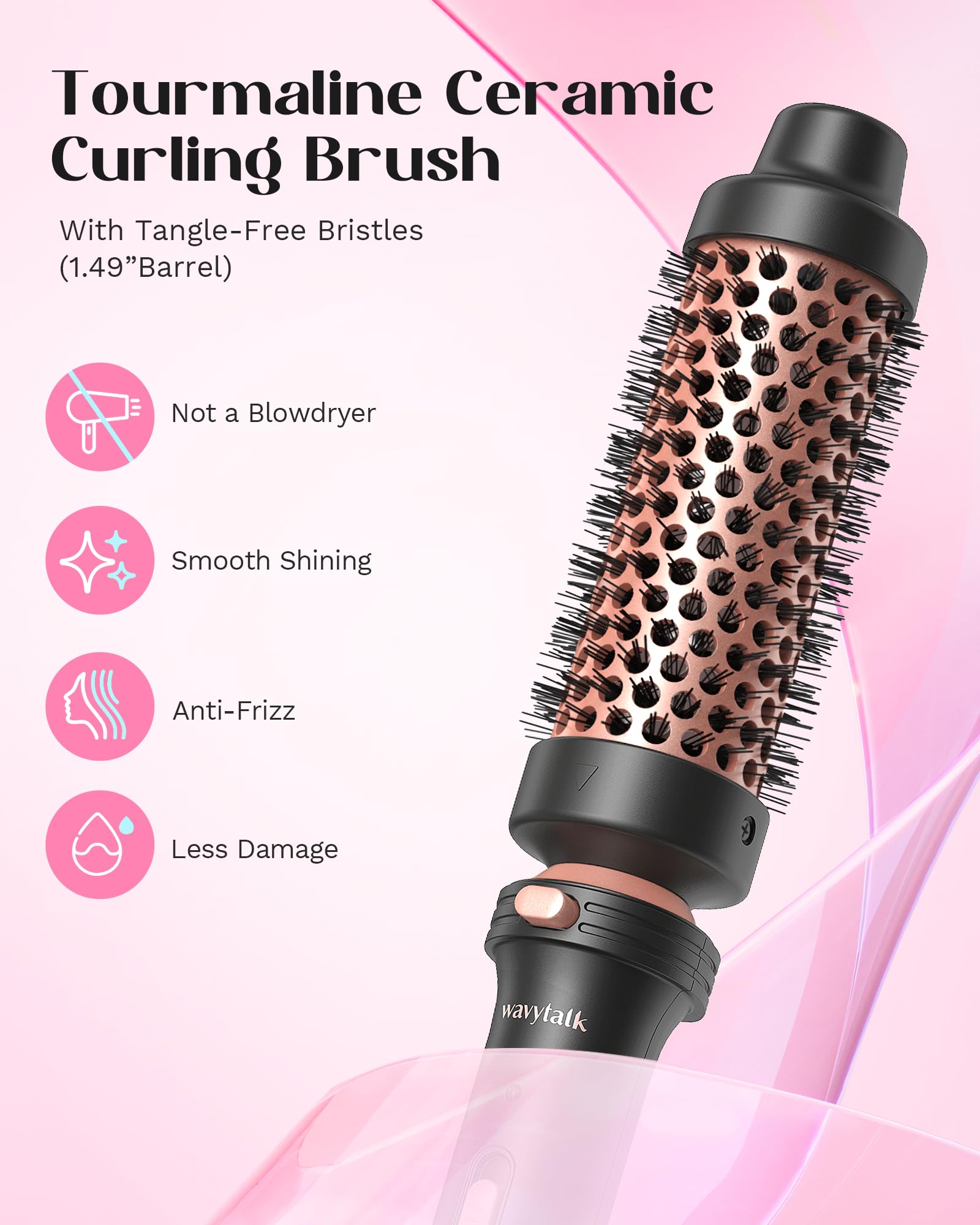 Wavytalk 5 in 1 Curling Iron,Curling Wand Set with Curling Brush and 4 Interchangeable Ceramic Curling Wand(0.5”-1.25”) Wavytalk 5 in 1 Curling Iron,Curling Wand Set with Curling Brush and 4 Interchangeable Ceramic Curling Wand(0.5”-1.25”) - Image 4