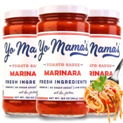 Yo Mama's Foods Keto Marinara Pasta Sauce - (3) 12.5 Ounce Jars - No Sugar Added, Low Carb, Low Sodium, Gluten Free