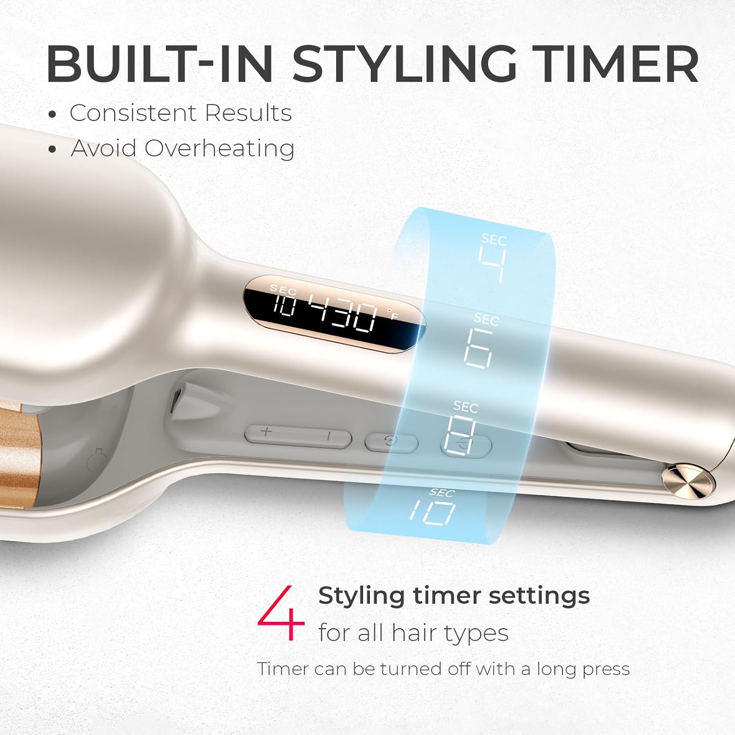 Curling Iron Hair Crimper Waver TYMO ROVY Beach Waves Curling Wand, Ionic Deep Waver Hair Curler Tool with Ceramic 3 Barrel, 1.25 Inch Curling Iron Hair Crimper Waver TYMO ROVY Beach Waves Curling Wand, Ionic Deep Waver Hair Curler Tool with Ceramic 3 Barrel, 1.25 Inch - Image 5