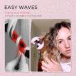 TYMO ROVY Beach Waves Curling Wand, Ionic Deep Waver Hair Curler Tool with Ceramic 3 Barrel, Pink, 1 Inch