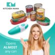 Kitchen Mama Auto Electric Can Opener – Automatic, Hands Free, Smooth Edge, Battery Operated (Teal)