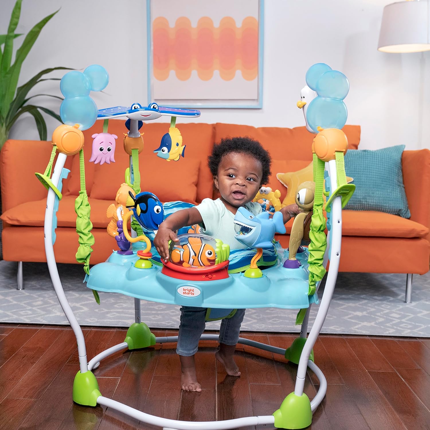 Bright Starts Disney Baby Finding Nemo Sea of Activities Baby Activity Center Jumper with Interactive Toys, Lights, Songs & Sounds, 6-12 Months (Blue) Bright Starts Disney Baby Finding Nemo Sea of Activities Baby Activity Center Jumper with Interactive Toys, Lights, Songs & Sounds, 6-12 Months (Blue) - Image 16