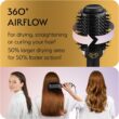 OMOteam Professional Blowout Hair Dryer Brush, Black Gold Dryer and Volumizer, Hot Air Brush for Women, 75MM Oval Shape (Black Gold)