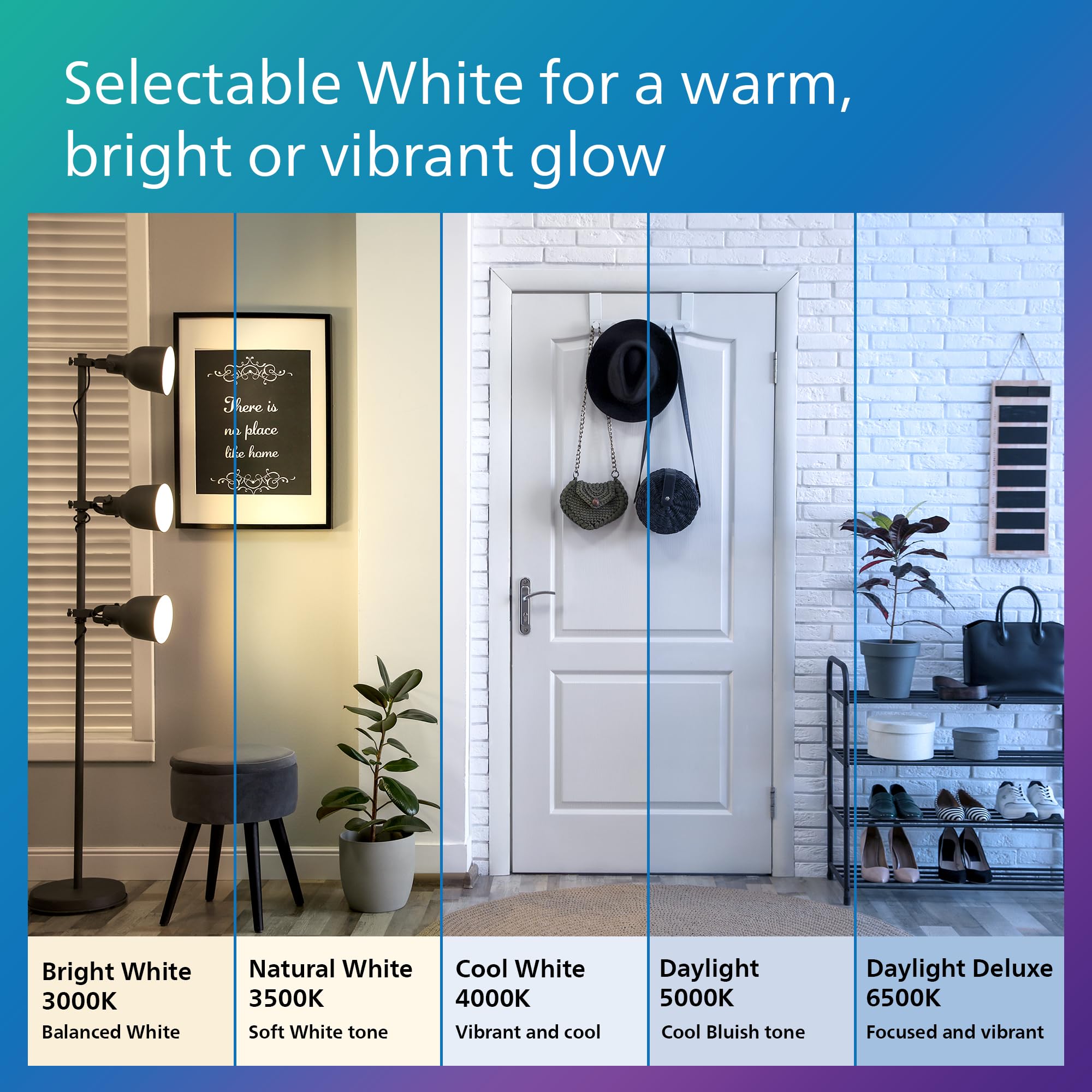 Philips LED A19 Selectable White Dimmable LED Light Bulbs - Flicker-Free 60w Light Bulbs with EyeComfort Technology - 12 Pack Philips LED A19 Selectable White Dimmable LED Light Bulbs - Flicker-Free 60w Light Bulbs with EyeComfort Technology - 12 Pack - Image 2