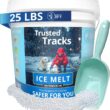 Ice Melt, Pet Safe Ice Melt 25 LBS Premium Snow Melter, Pure Magnesium Chloride, Safer for Pets, Concrete, Effective to -35 F, 25 lb