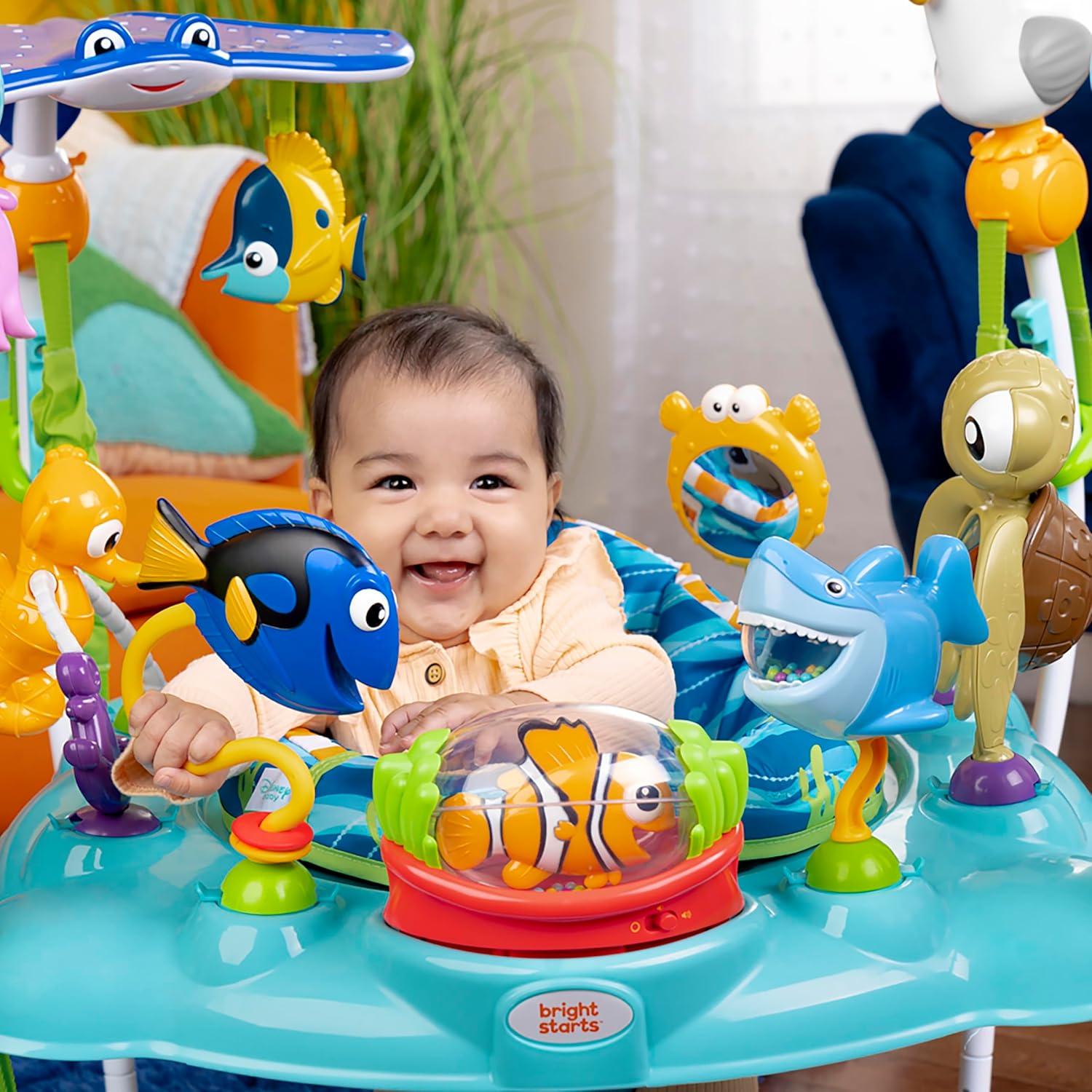 Bright Starts Disney Baby Finding Nemo Sea of Activities Baby Activity Center Jumper with Interactive Toys, Lights, Songs & Sounds, 6-12 Months (Blue) Bright Starts Disney Baby Finding Nemo Sea of Activities Baby Activity Center Jumper with Interactive Toys, Lights, Songs & Sounds, 6-12 Months (Blue) - Image 15