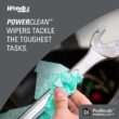 WypAll PowerClean ProScrub Heavy Duty Wet Towels (91371), Dual Action Cleaning, Large 9.5" x 12" Wipes, Bucket Included (75 Sheets/Container)
