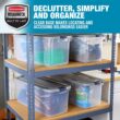 Rubbermaid Roughneck Clear 95 Qt/23.75 Gal Storage Containers, Pack of 4