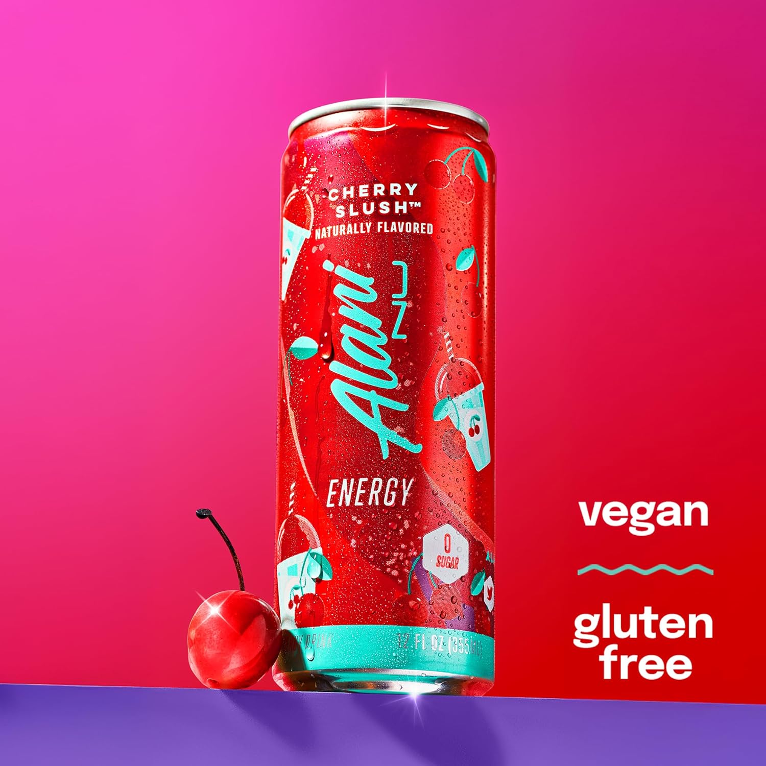 Alani Nu CHERRY SLUSH Sugar Free, Low Calorie Energy Drinks, Antioxidants, Biotin, B Vitamins, Zero Sugar, 12 Count Alani Nu CHERRY SLUSH Sugar Free, Low Calorie Energy Drinks, Antioxidants, Biotin, B Vitamins, Zero Sugar, 12 Count - Image 9