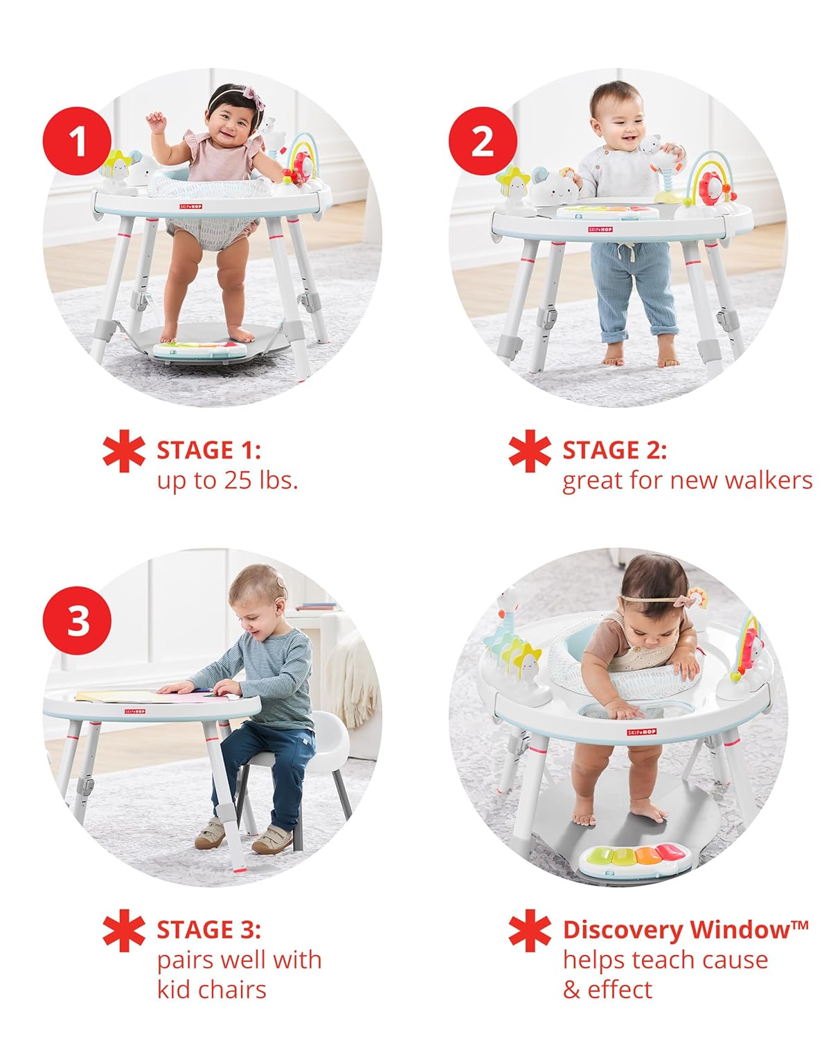 Skip Hop Baby Activity Center: Interactive Play Center with 3-Stage Grow-with-Me Functionality, 4mo+, Silver Lining Cloud Skip Hop Baby Activity Center: Interactive Play Center with 3-Stage Grow-with-Me Functionality, 4mo+, Silver Lining Cloud - Image 3