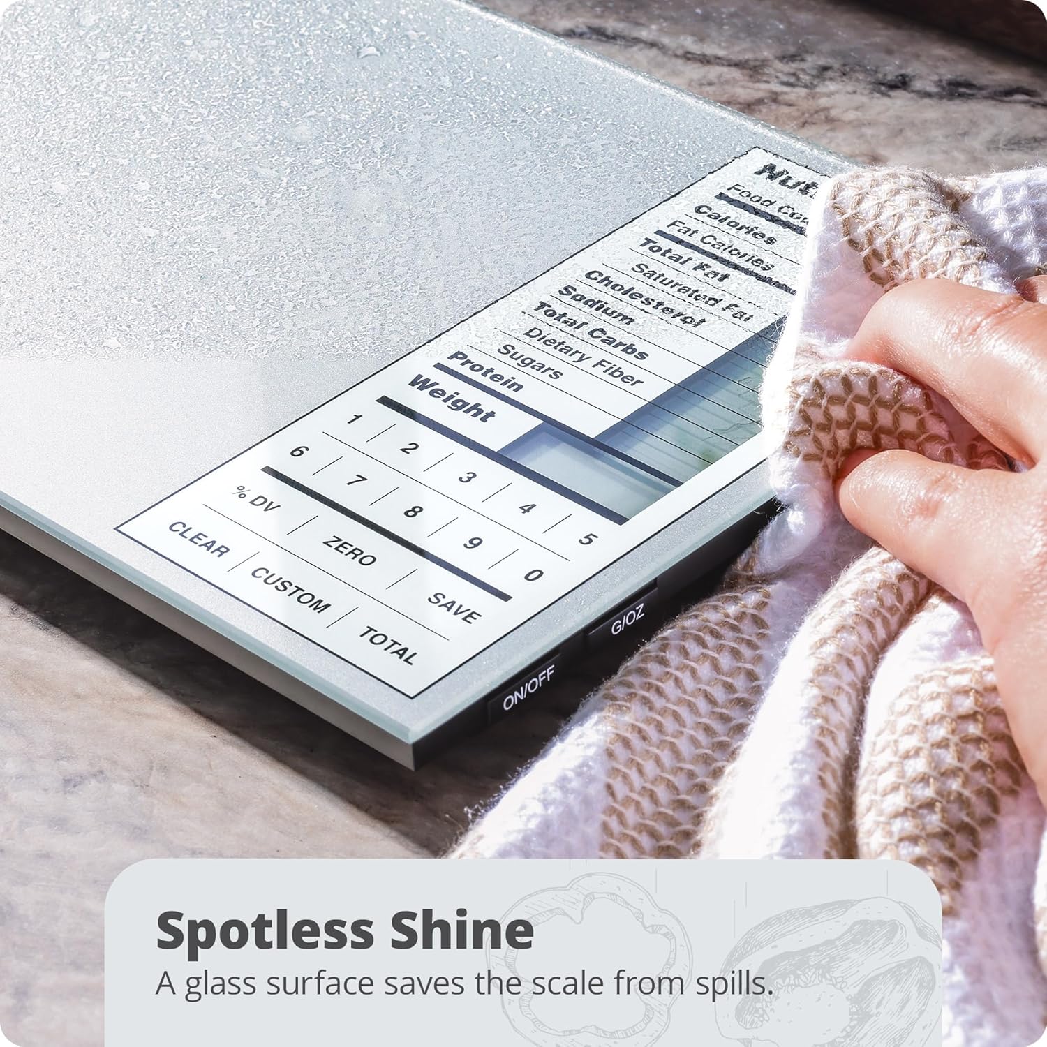 Nutrition Scale by Greater Goods with Food Grade Glass, Perfect for Calorie Counting, Meal Prep, and Weight Loss (Silver) Nutrition Scale by Greater Goods with Food Grade Glass, Perfect for Calorie Counting, Meal Prep, and Weight Loss (Silver) - Image 3
