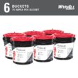 WypAll PowerClean ProScrub Heavy Duty Wet Towels (91371), Dual Action Cleaning, Large 9.5" x 12" Wipes, Bucket Included (75 Sheets/Container)