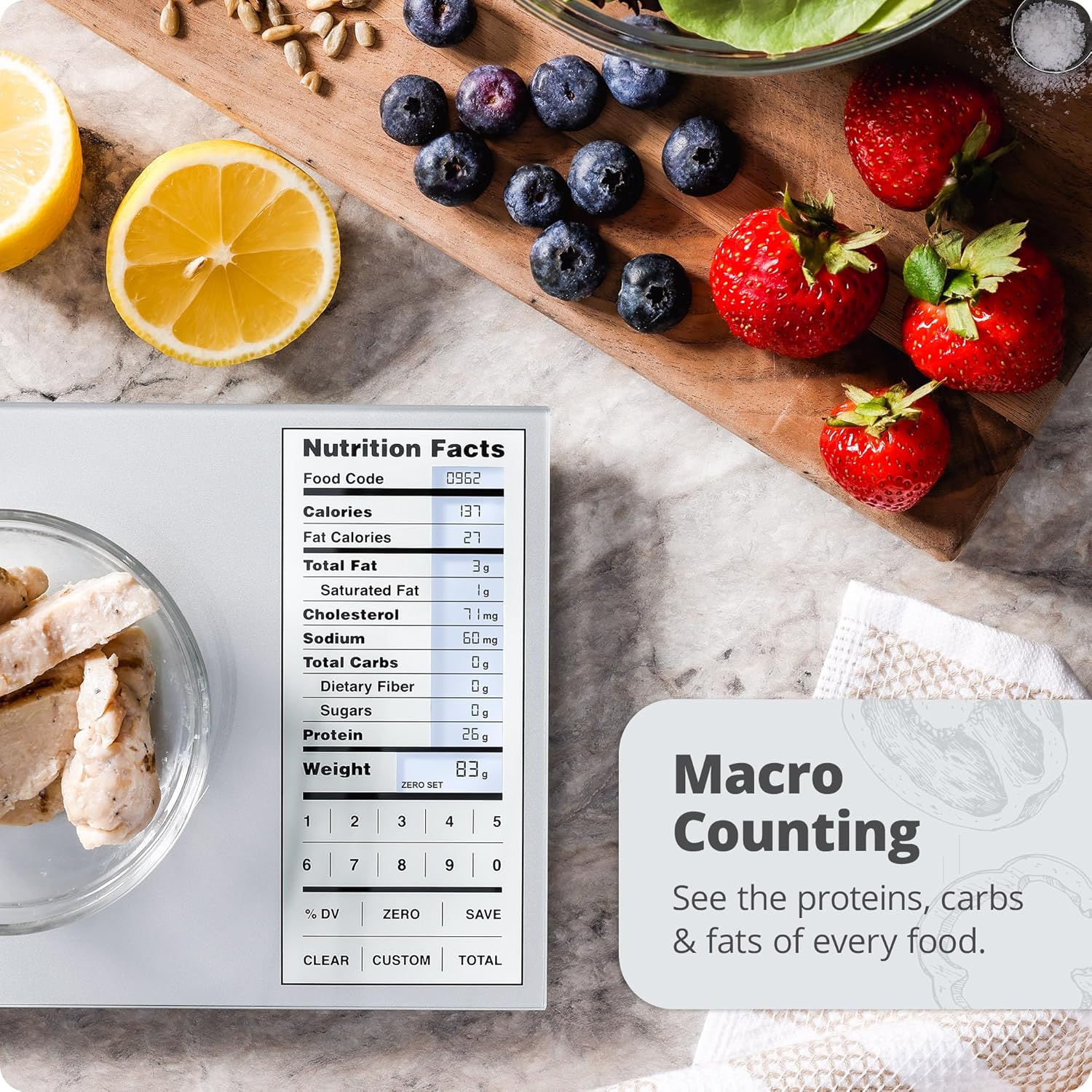 Nutrition Scale by Greater Goods with Food Grade Glass, Perfect for Calorie Counting, Meal Prep, and Weight Loss (Silver) Nutrition Scale by Greater Goods with Food Grade Glass, Perfect for Calorie Counting, Meal Prep, and Weight Loss (Silver) - Image 9