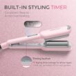 TYMO ROVY Beach Waves Curling Wand, Ionic Deep Waver Hair Curler Tool with Ceramic 3 Barrel, Pink, 1 Inch