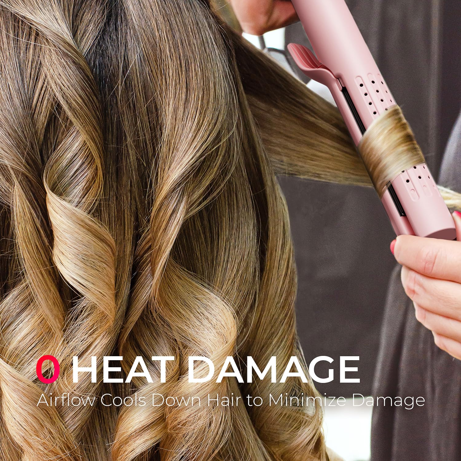 TYMO Airflow Curling Iron for Lasting Curls, Flat Iron Hair Straightener and Curler 2 in 1, Anti-Scald Ionic Curling Wand 1.25 Inch, Pink TYMO Airflow Curling Iron for Lasting Curls, Flat Iron Hair Straightener and Curler 2 in 1, Anti-Scald Ionic Curling Wand 1.25 Inch, Pink - Image 5