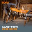 BORA PM-4550 30 in. to 36 in. H Steel Speed Horse XT Adjustable Height Sawhorse with Auto Release Legs