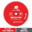 DIABLO 7-1/4in. x 70-Teeth Steel Demon Carbide-Tipped Saw Blade for Thin Metal
