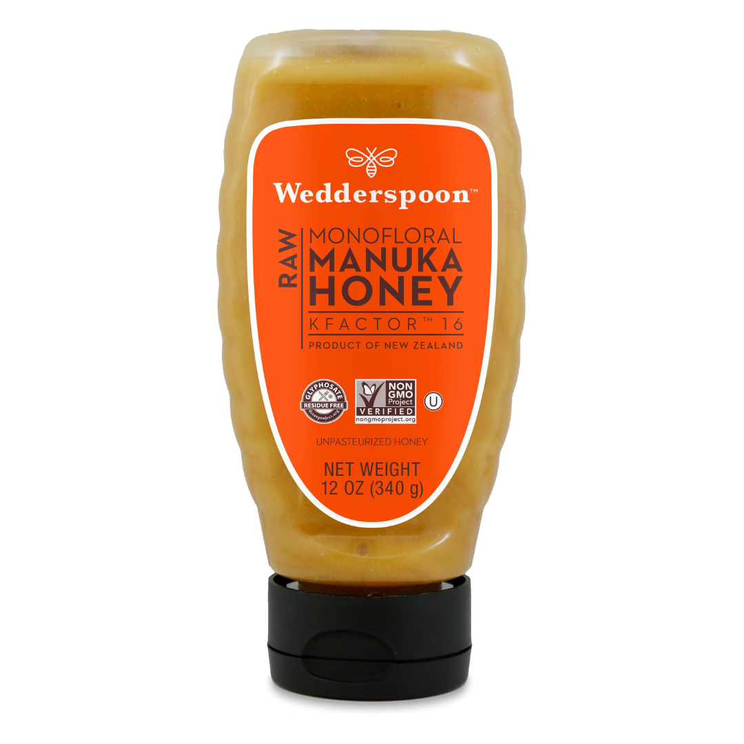Wedderspoon Raw Premium Manuka Honey, KFactor 16, 12 Oz, Unpasteurized, Genuine New Zealand Honey, Multi-Functional Wedderspoon Raw Premium Manuka Honey, KFactor 16, 12 Oz, Unpasteurized, Genuine New Zealand Honey, Multi-Functional