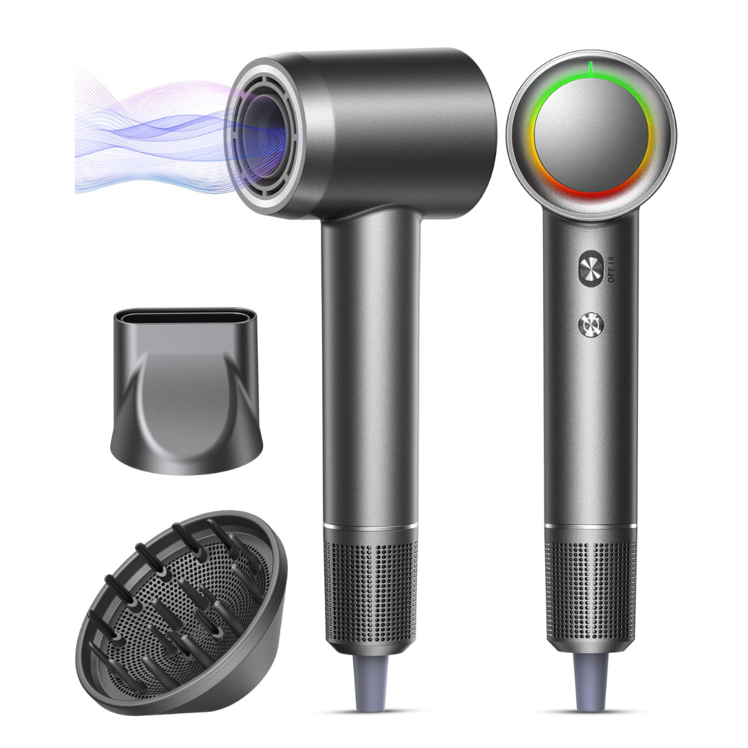 Hair Dryer, 160000 RPM Professional High-Speed Blow Dryer 500 Millions Negative Ionic Care Hair Dryer, Gray Hair Dryer, 160000 RPM Professional High-Speed Blow Dryer 500 Millions Negative Ionic Care Hair Dryer, Gray