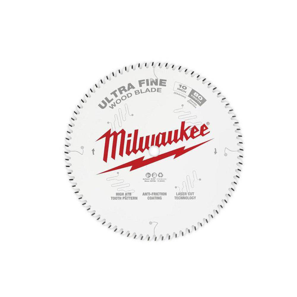 Milwaukee 10 in. x 80-Tooth Ultra Fine Finish Circular Saw Blade Milwaukee 10 in. x 80-Tooth Ultra Fine Finish Circular Saw Blade