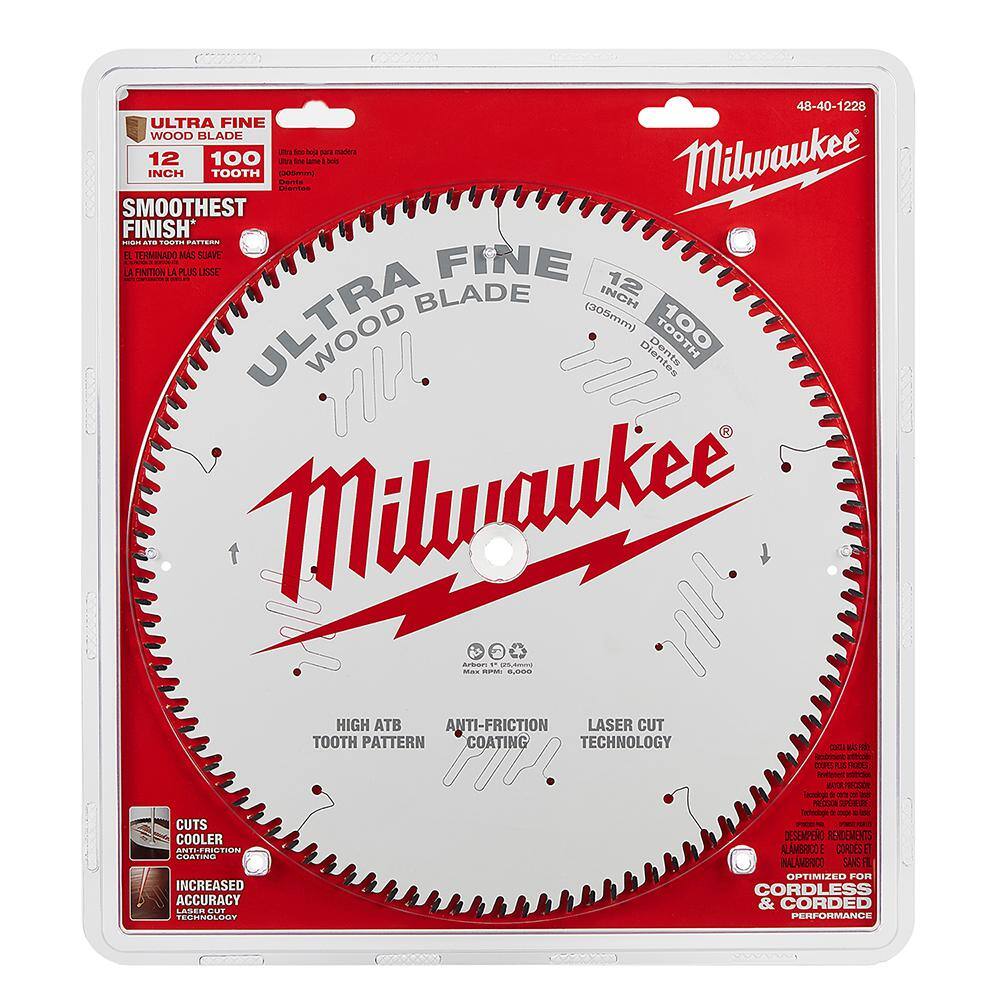 Milwaukee 12 in. x 100-Tooth Ultra Fine Finish Circular Saw Blade Milwaukee 12 in. x 100-Tooth Ultra Fine Finish Circular Saw Blade