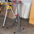 XtremepowerUS 28 in. H x 17.5 in. W Folding Roller Stand Saw Horse Height Adjustable 250 lbs. Load Capacity -Grey