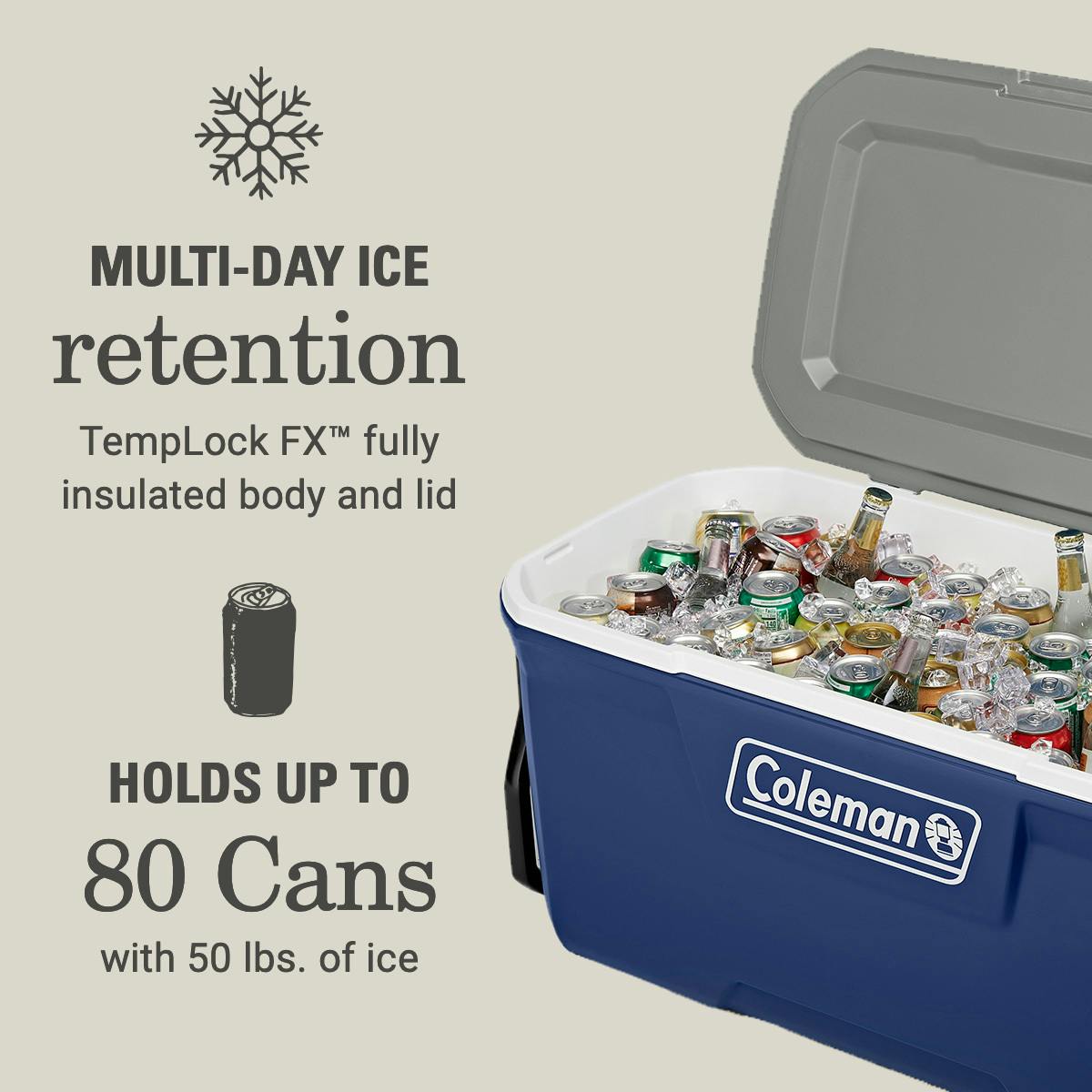 Coleman Classic Series 100-Quart Wheeled Cooler, Twilight Coleman Classic Series 100-Quart Wheeled Cooler, Twilight - Image 2