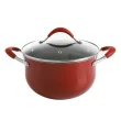 The Pioneer Woman Frontier Speckle 24-Piece Aluminum Non-Stick Cookware Combo Set, Red