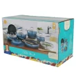 The Pioneer Woman Frontier Speckle 18 Piece Nonstick Aluminum Cookware Set, Blue