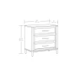 Better Homes & Gardens Springwood Caning 3-Drawer Nightstand with USB, Light Honey finish