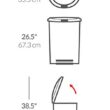 simplehuman 50 Liter, 13 Gallon Semi-Round Kitchen Step Trash Can with Secure Slide Lock, Black Plastic
