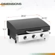 Sophia & William 3-Burners Gas Griddle Portable Flat Table Top BBQ Grill 24,000 BTU