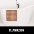 GORILLA GRIP Patented Bath Tub Shower Mat, 35x16 Washable Bathtub Floor Mats, Suction Cups and Drain Holes to Keep Tubs Clean, Brown