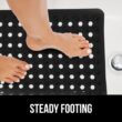 GORILLA GRIP Patented Bath Tub Shower Mat, 35x16 Washable Bathtub Floor Mats, Suction Cups and Drain Holes to Keep Tubs Clean, Black