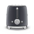 Smeg 50's Style Retro Aesthetic 2 Slice Toaster 6 Presets Extra Wide Slots Grey, TSF01GRUS