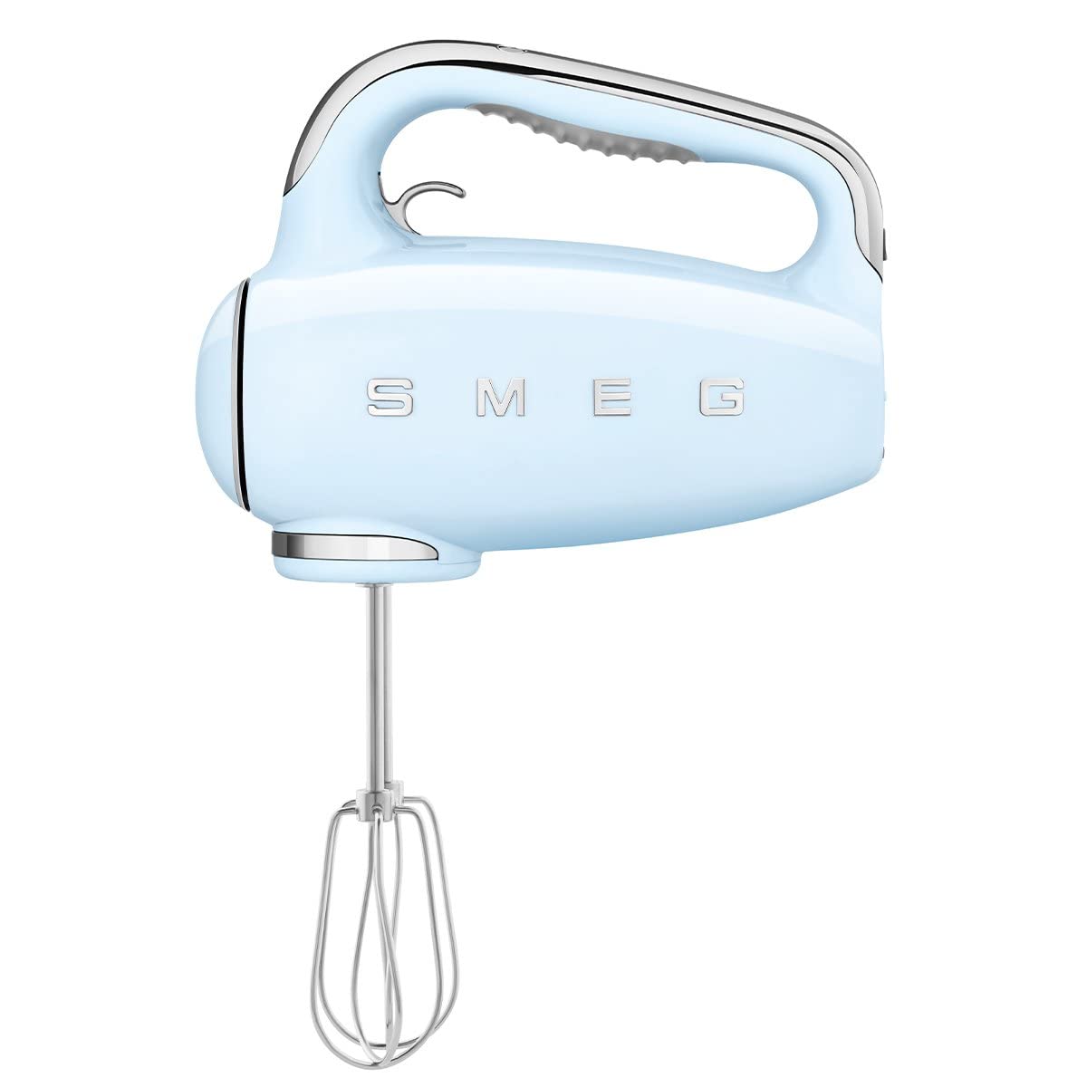 SMEG Pastel Blue 50's Retro Style Electric Hand Mixer with Set of Beaters, Set of Dough Hooks and Set of Whisks SMEG Pastel Blue 50's Retro Style Electric Hand Mixer with Set of Beaters, Set of Dough Hooks and Set of Whisks