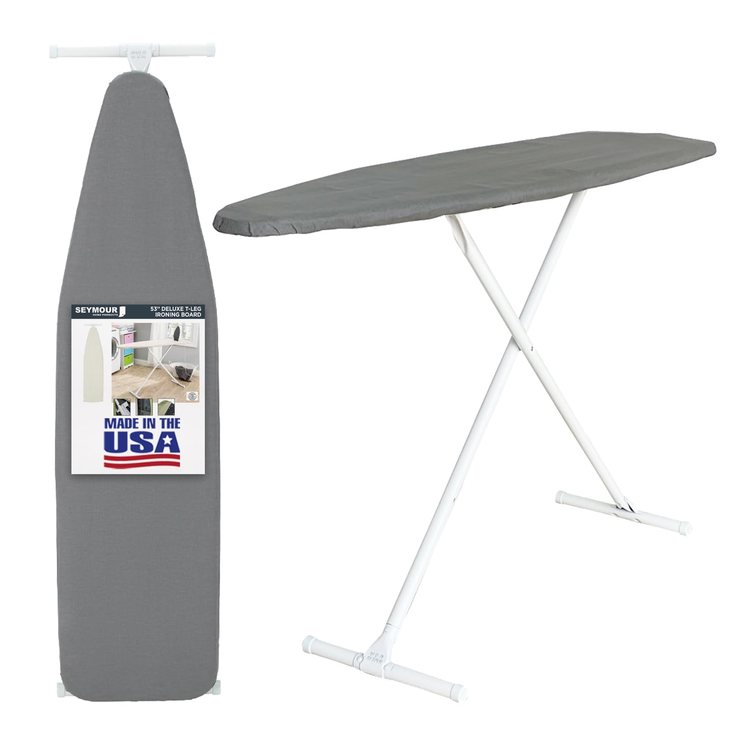 Seymour Home Products Ironing Board Full Size Steel T-Legs, Gray Seymour Home Products Ironing Board Full Size Steel T-Legs, Gray