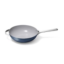 Caraway Non-Stick Stir Fry Pan - 12” Wok-Inspired Pan - Free From Forever Chemicals - High-Sloped Walls - Stainless Steel Handles - Navy