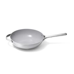 Caraway Non-Stick Stir Fry Pan - 12” Wok-Inspired Pan - Free From Forever Chemicals - High-Sloped Walls - Stainless Steel Handles - Gray
